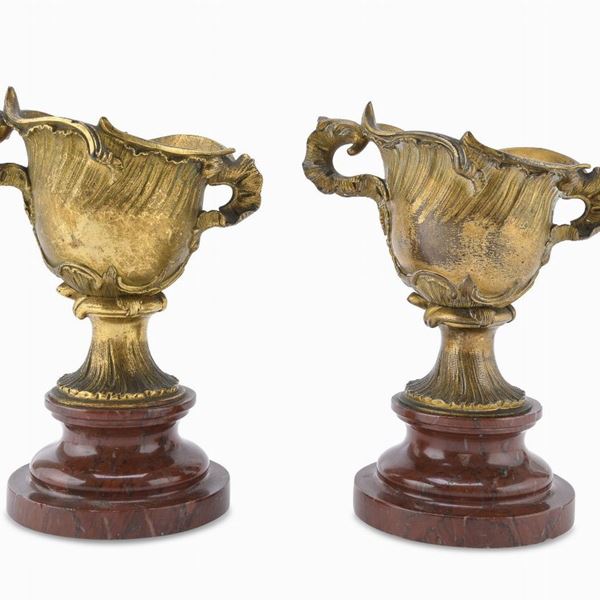 COPPIA DI VASETTI IN BRONZO, PROBABILMENTE FRANCIA