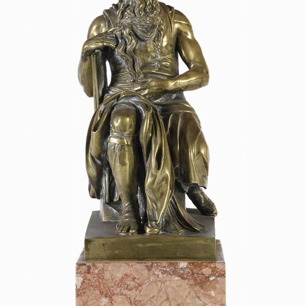 GRUPPO IN BRONZO MOSÈ DA MICHELANGELO