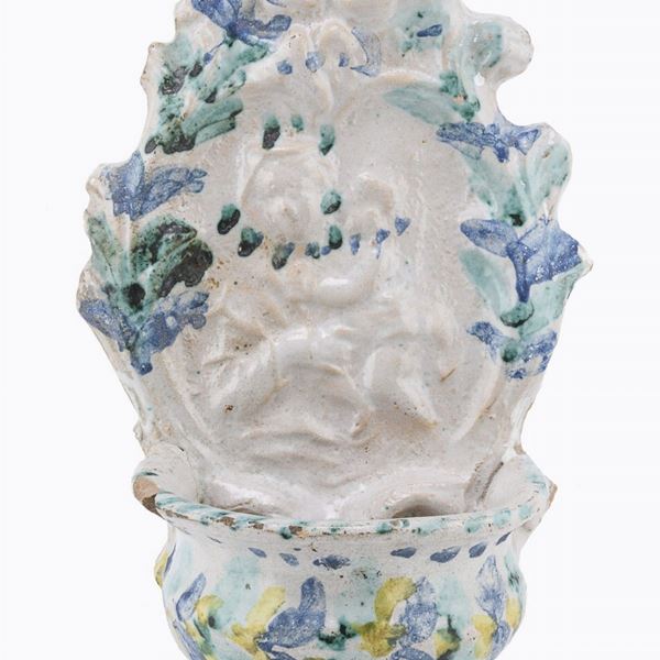 ACQUASANTIERA IN CERAMICA, VENETO FINE XVIII SECOLO