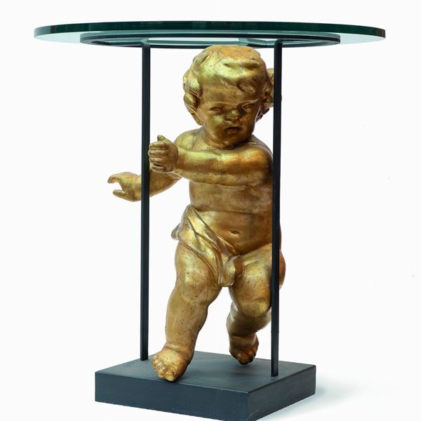 SCULTURA DI PUTTO BAROCCA ADATTATA A TAVOLO