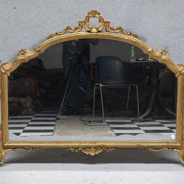 SPECCHIERA IN LEGNO DORATO, STILE SETTECENTO