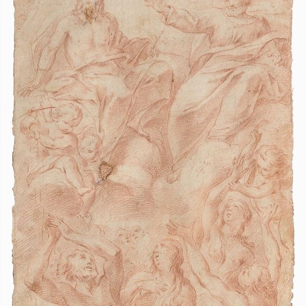 SANGUIGNA APPARIZIONE DELLA TRINITÁ DI PITTORE ROMANO