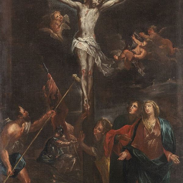DIPINTO CROCIFISIONE AMBITO DI GIOVANNI SAGRESTANI