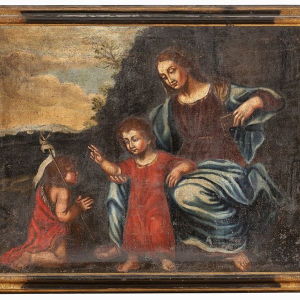 DIPINTO VERGINE COL BAMBINO DI PITTORE NAPOLETANO