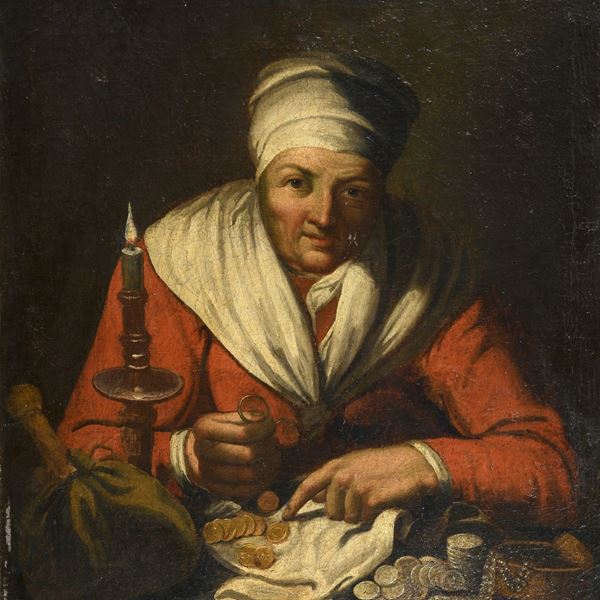DIPINTO L'USURAIO DI SEGUACE DI ABRAHAM BLOEMAERT
