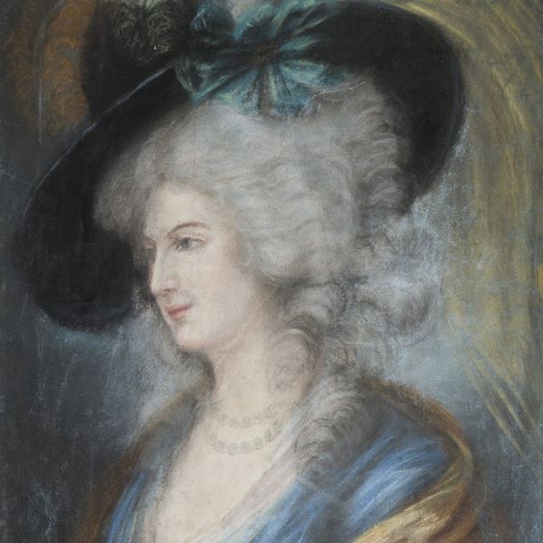 PASTELLO NOBILDONNA DI PITTORE INGLESE