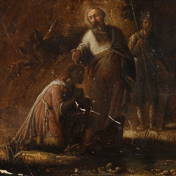 DIPINTO OLANDESE IL BATTESIMO DELL'EUNUCO