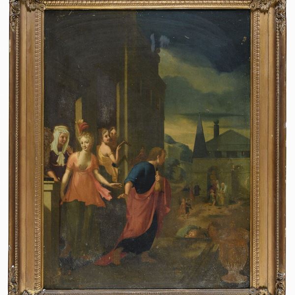 SCENA ALLEGORICA DI PITTORE TEDESCO DEL SETTECENTO
