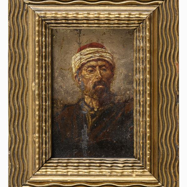 DIPINTO RITRATTO DI PERSONAGGIO ARABO