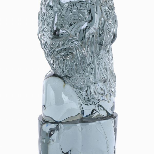 SCULTURA IN VETRO MASSELLO TESTA DI UOMO