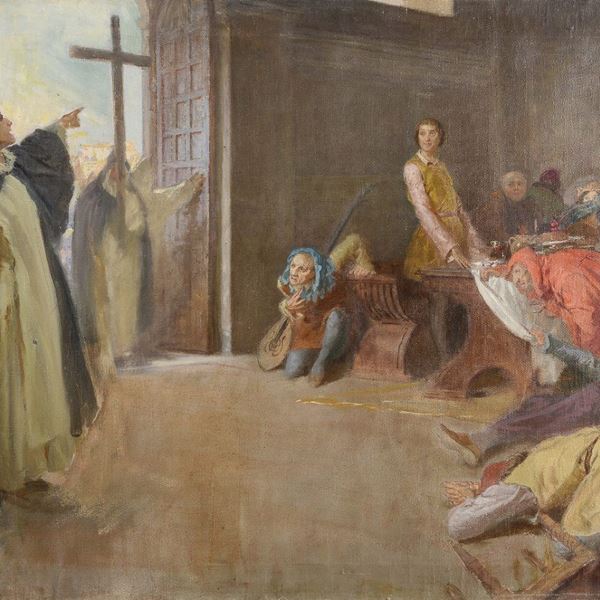 DIPINTO PREDICA DEL DOMENICANO DI CLETO LUZZI