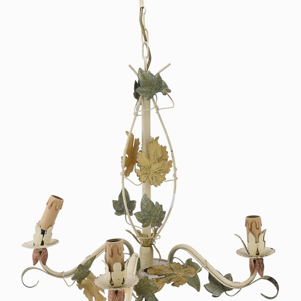 LAMPADARIO IN METALLO LACCATO, ANNI '50