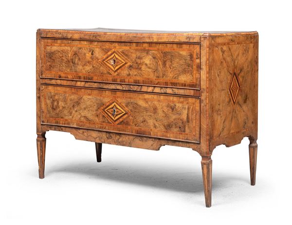 COMMODE IN EBANO VIOLA, EMILIA O LOMBARDIA FINE XVIII SECOLO