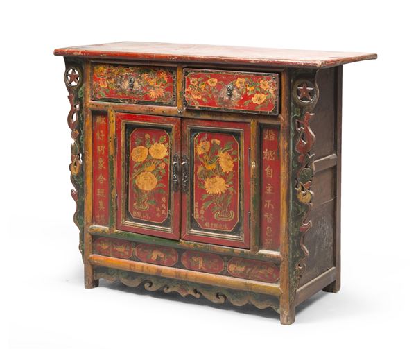 PICCOLA CREDENZA IN LEGNO LACCATO, MONGOLIA