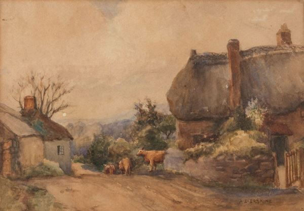ACQUERELLO CAMPAGNA F.TO E. ERSKINE
