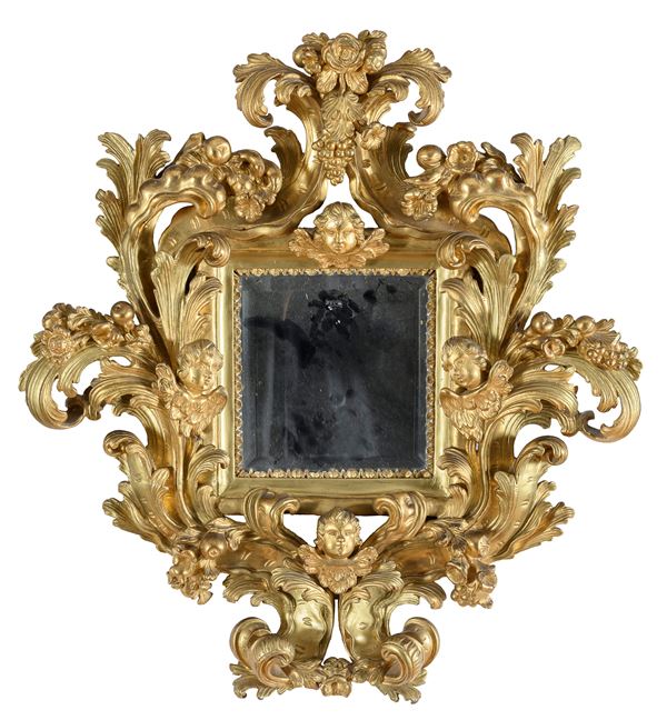 SPECCHIERA IN LEGNO DORATO, ROMA PERIODO BAROCCO