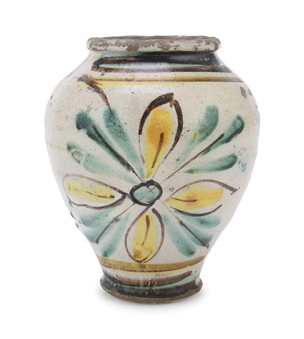 VASO DA FARMACIA IN MAIOLICA, ABRUZZO