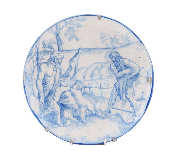 PIATTO IN MAIOLICA, SAVONA XIX SECOLO