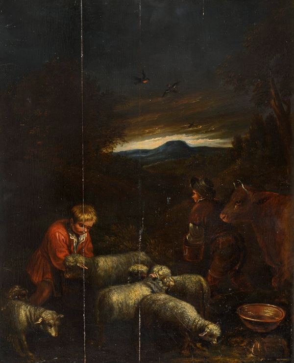 DIPINTO PASTORALE DI MANIERA BASSANESCA