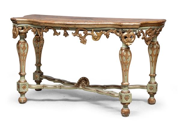 CONSOLE IN LEGNO LACCATO, PROBABILMENTE SICILIA XVIII SECOLO