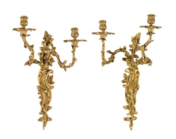 COPPIA DI APPLIQUES IN BRONZO, FINE XVIII SECOLO