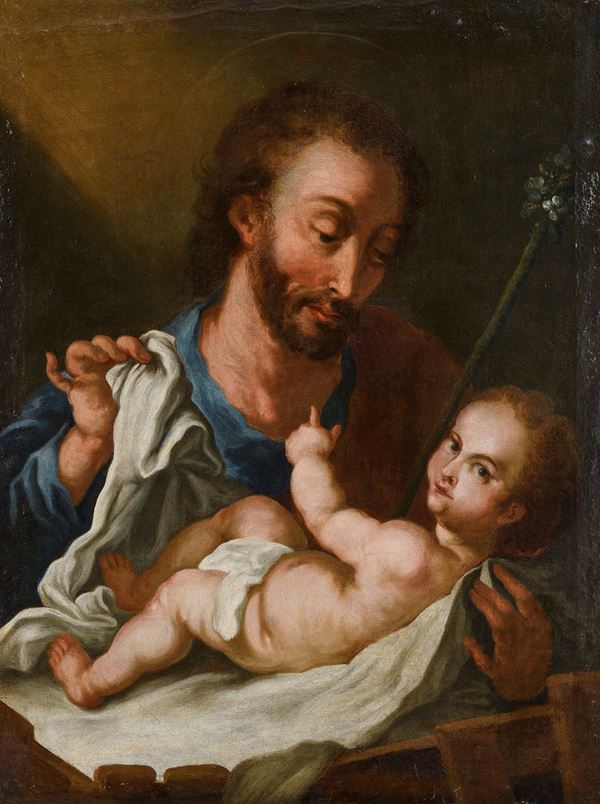 SAN GIUSEPPE COL BAMBINO DI PITTORE ITALIA MERIDIONALE