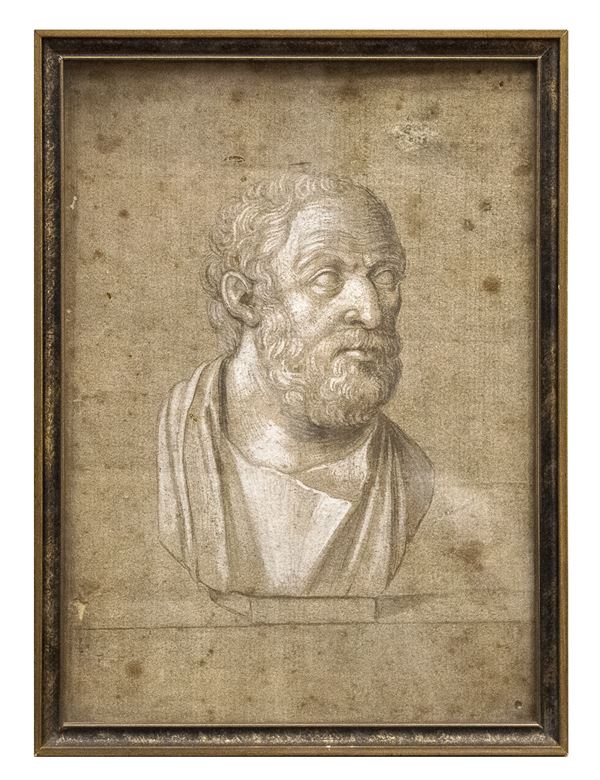 DISEGNO BUSTO DI FILOSOFO GRECO