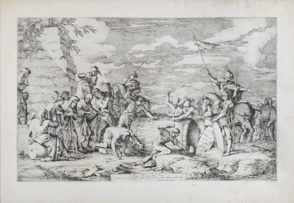 INCISIONE ATTILIO REGOLO, DA SALVATOR ROSA