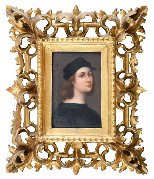 PLACCA IN PORCELLANA RITRATTO DI RAFFAELLO