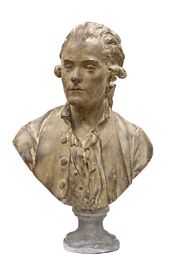 BUSTO DI RIVOLUZIONARIO FRANCESE IN STUCCO