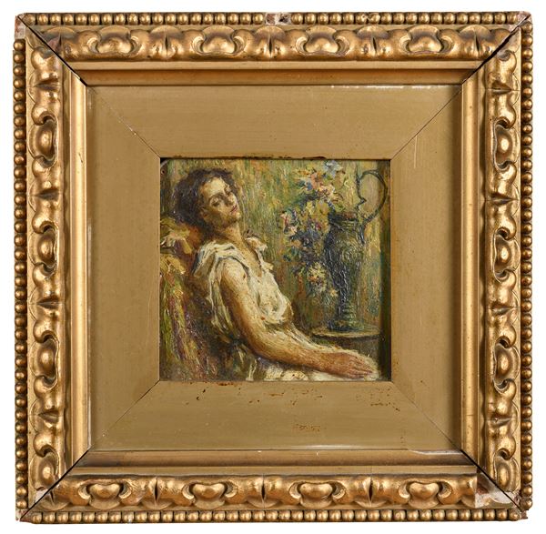 DIPINTO DONNA RECLINATA IN INTERNO