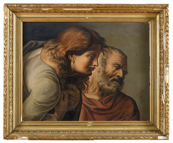 DIPINTO DUE APOSTOLI F.TO J. B. DELVIGNE