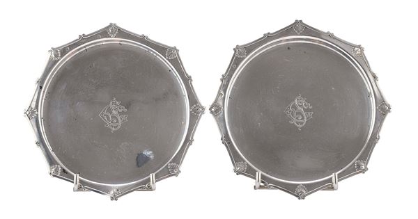 COPPIA DI SOTTO BOTTIGLIE IN ARGENTO, VIENNA 1872/1922