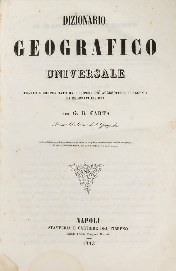 VOLUME DIZIONARIO GEOGRAFICO