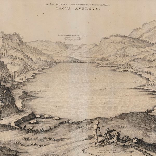 INCISIONE LAGO DI AVERNO DI PIERRE MORTIER