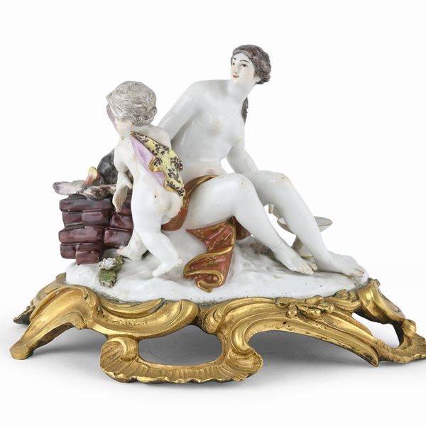 GRUPPO IN PORCELLANA, PROBABILMENTE MEISSEN FINE XVIII SECOLO