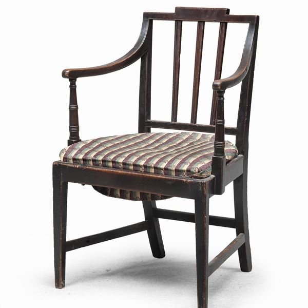 POLTRONCINA IN LEGNO EBANIZZATO, INIZI XIX SECOLO