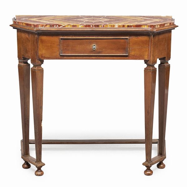 CONSOLE IN NOCE, PROBABILMENTE EMILIA FINE XVIII SECOLO