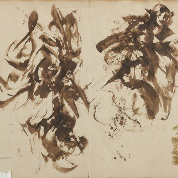 ACQUERELLO FIGURE DIANTONIO MANCINI