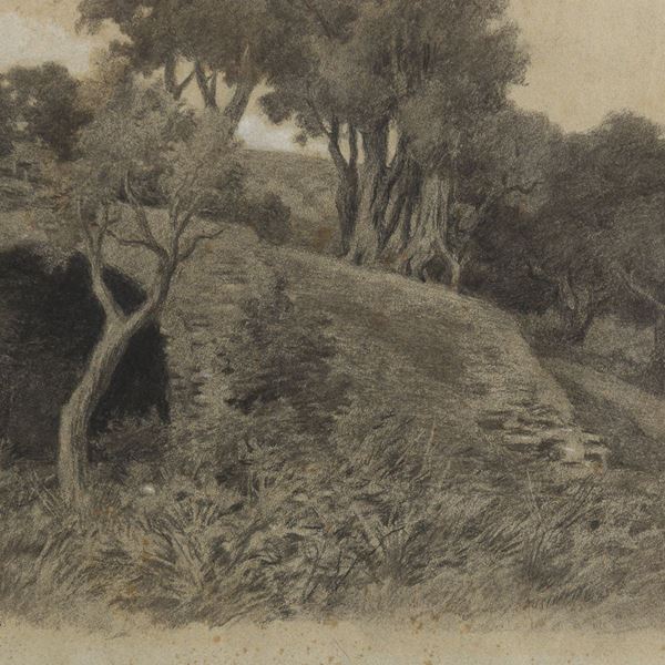 PASTELLO CAMPAGNA ROMANA DI ETTORE FERRARI