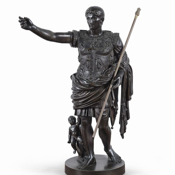 SCULTURA DI GIULIO CESARE IN BRONZO PATINATO