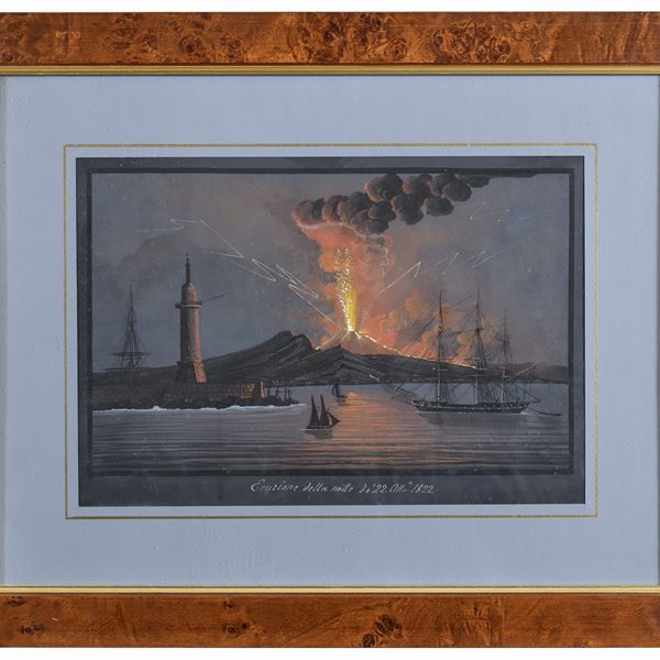 GOUACHE ERUZIONE NOTTURNA
