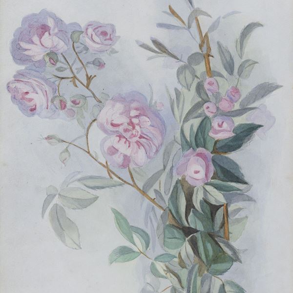 QUATTRO ACQUERELLI FIORI DI HENRIETTE LEVY