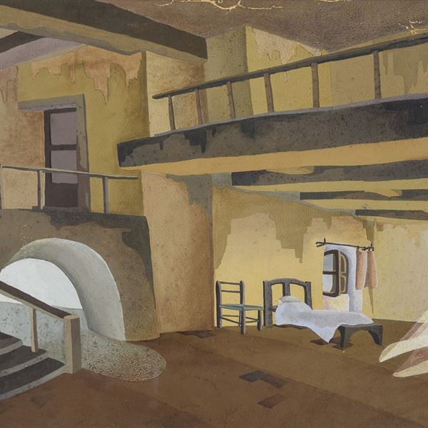 TEMPERA SCENOGRAFIA DI VITTORIO GRASSI