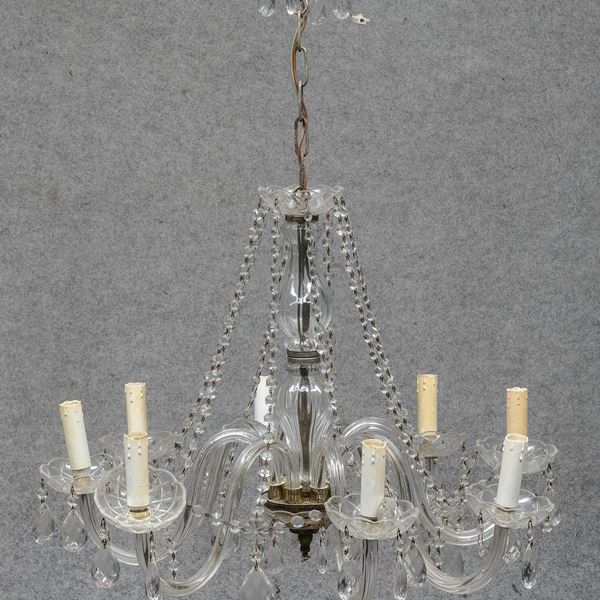 LAMPADARIO IN VETRO, FINE XIX SECOLO