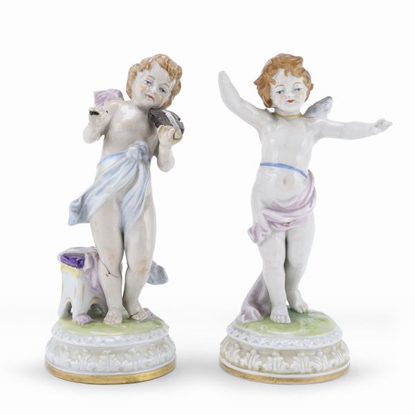 DUE SCULTURE IN PORCELLANA, GINORI INIZI XX SECOLO