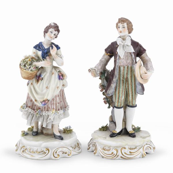 DUE SCULTURE IN PORCELLANA, GINORI XX SECOLO