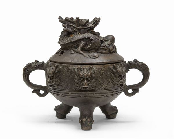 INCENSIERE IN BRONZO, CINA PRIMA METÁ XX SECOLO