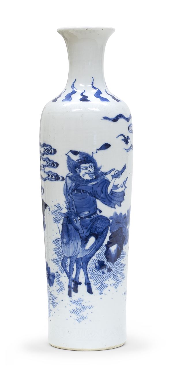 VASO IN PORCELLANA BIANCO E BLU, CINA