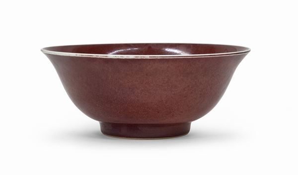 CIOTOLA IN PORCELLANA AD INVETRIATURA ROSSO RITUALE, CINA